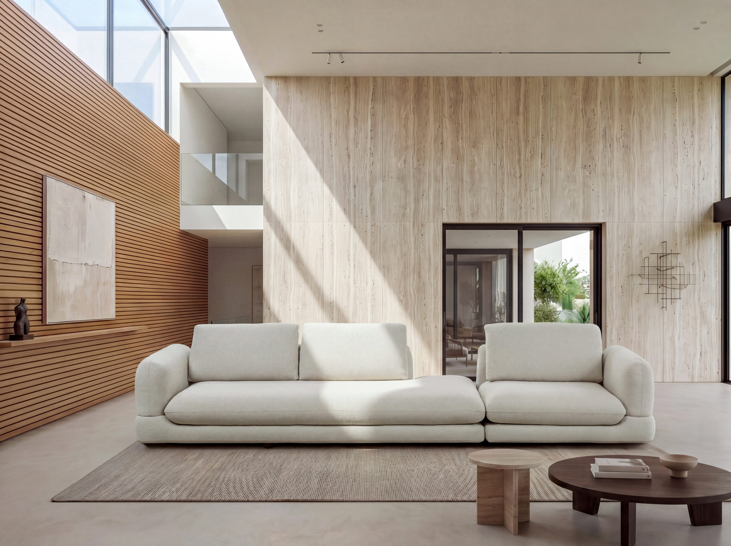 Divano COCOON Rossini Sofas in soggiorno luminoso, vista frontale