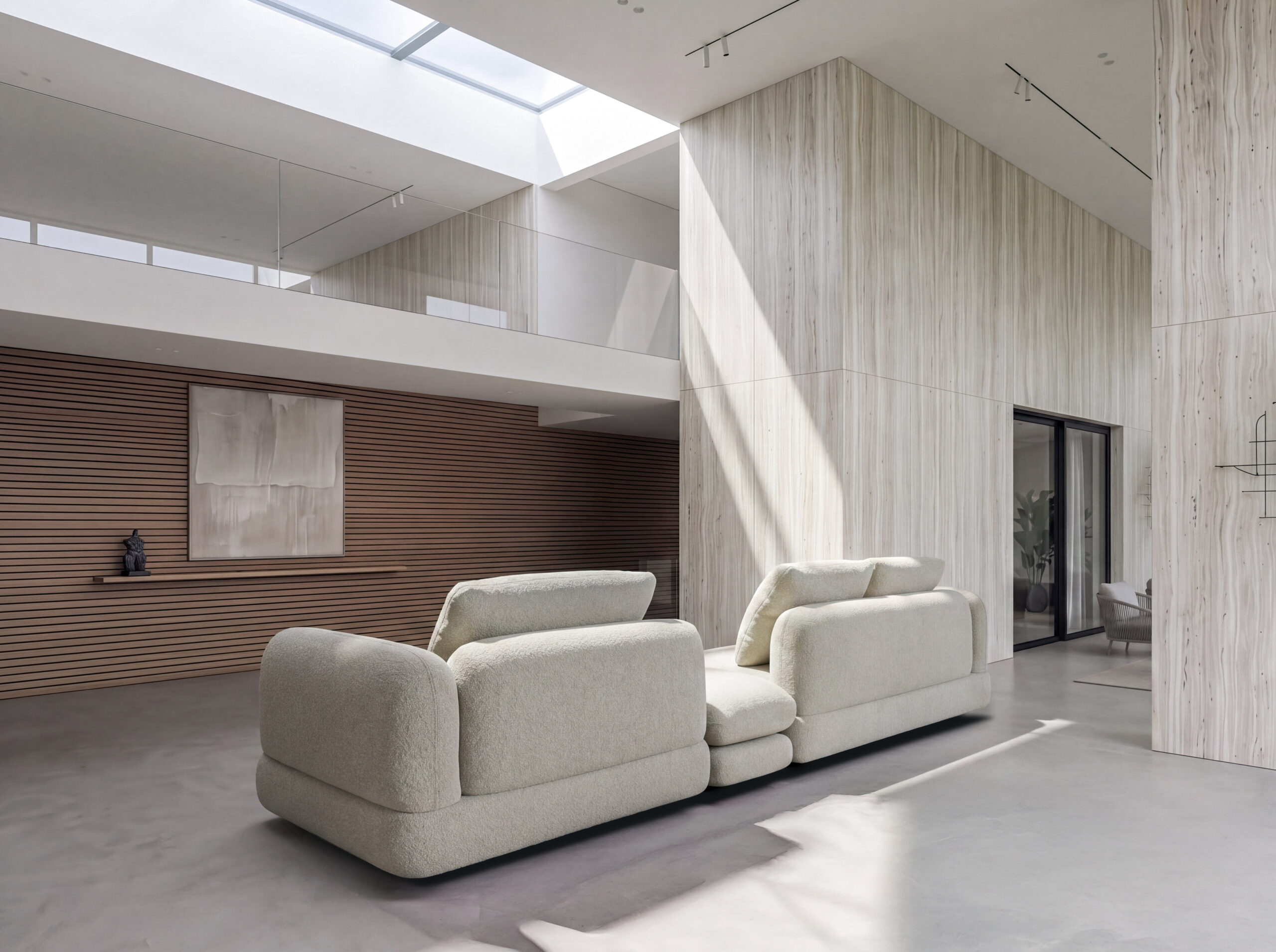 Divano modulare COCOON Rossini Sofas in soggiorno, vista posteriore