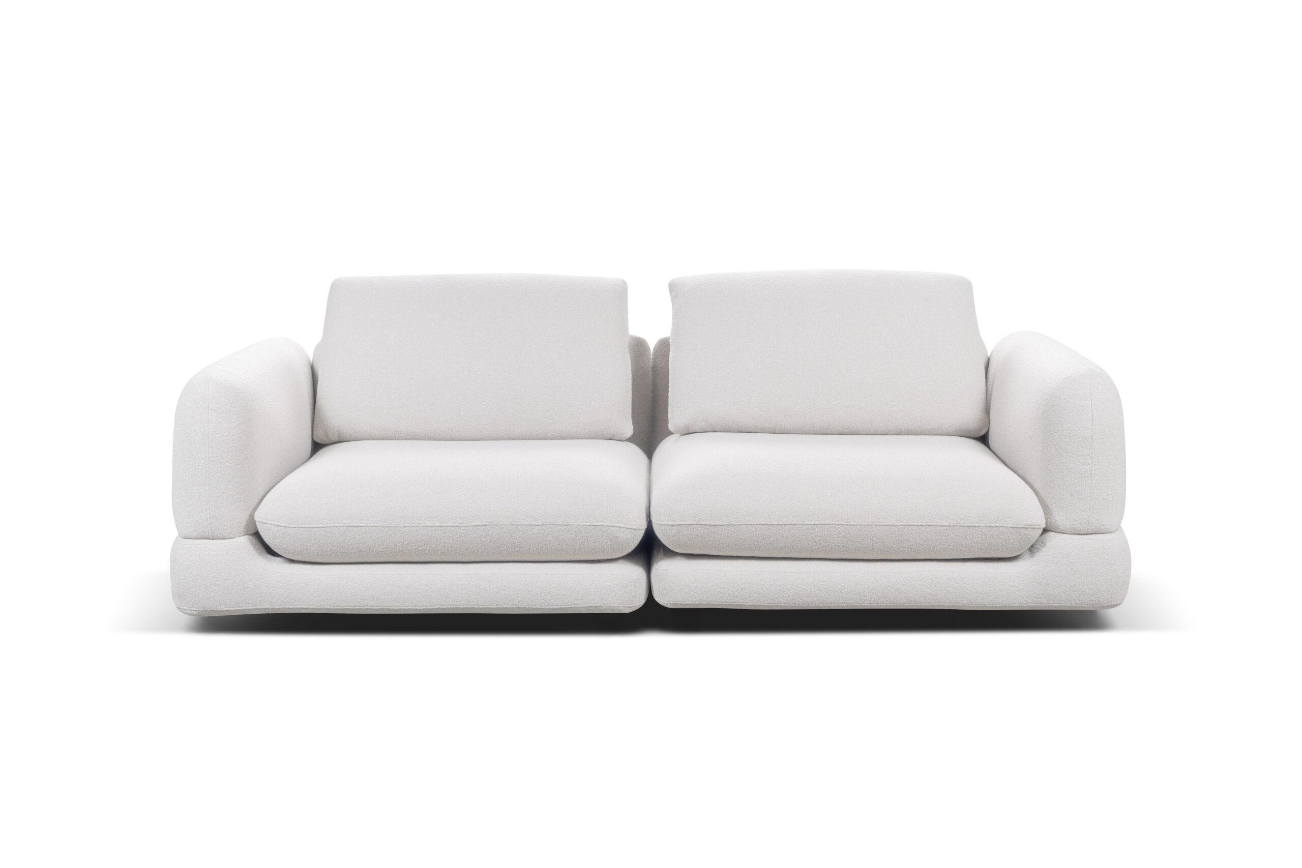 Divano COCOON Rossini Sofas bianco a due posti, vista frontale