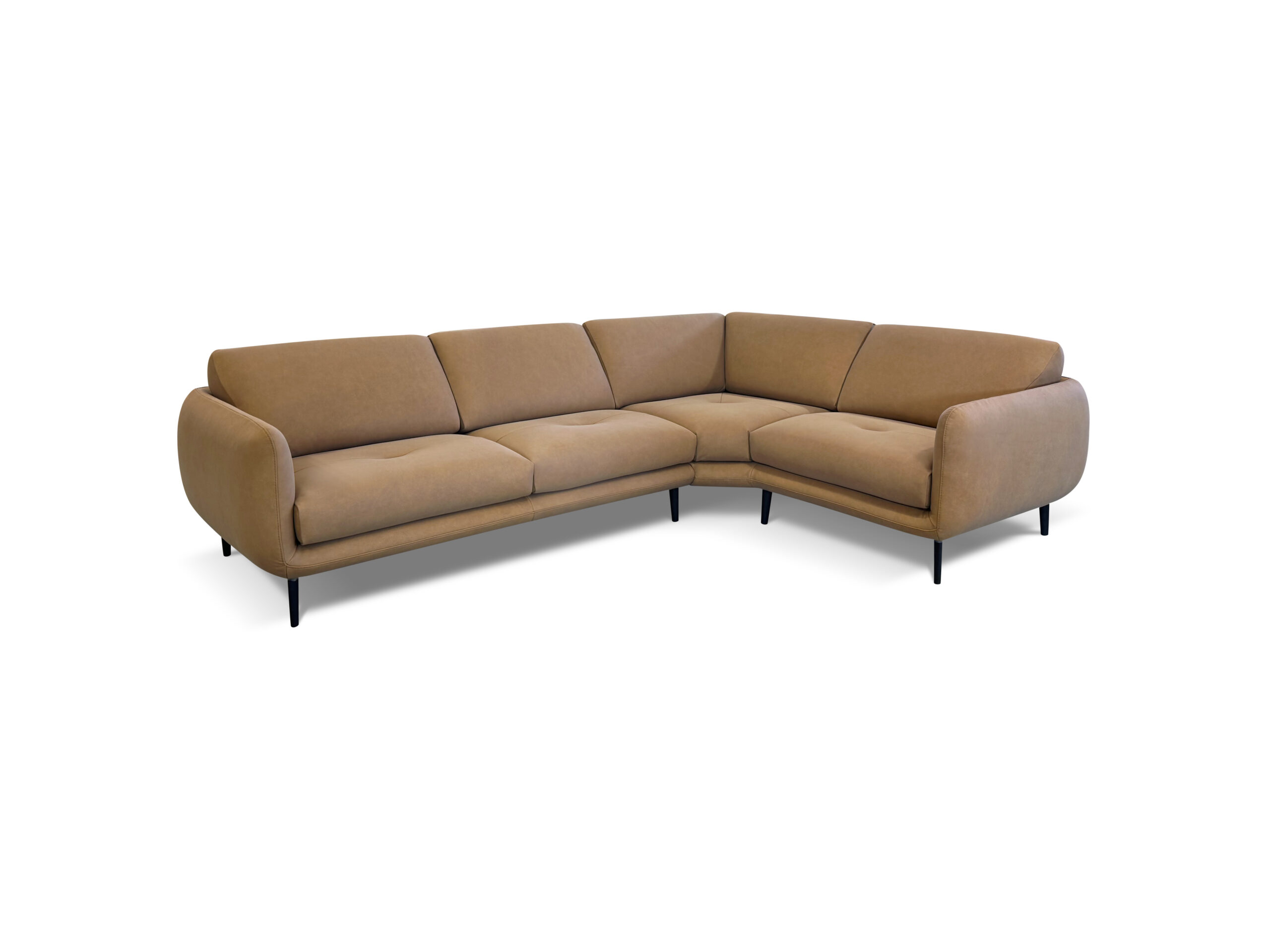 Divano angolare ALKOVA di Rossini Sofas color beige, vista frontale di tre quarti