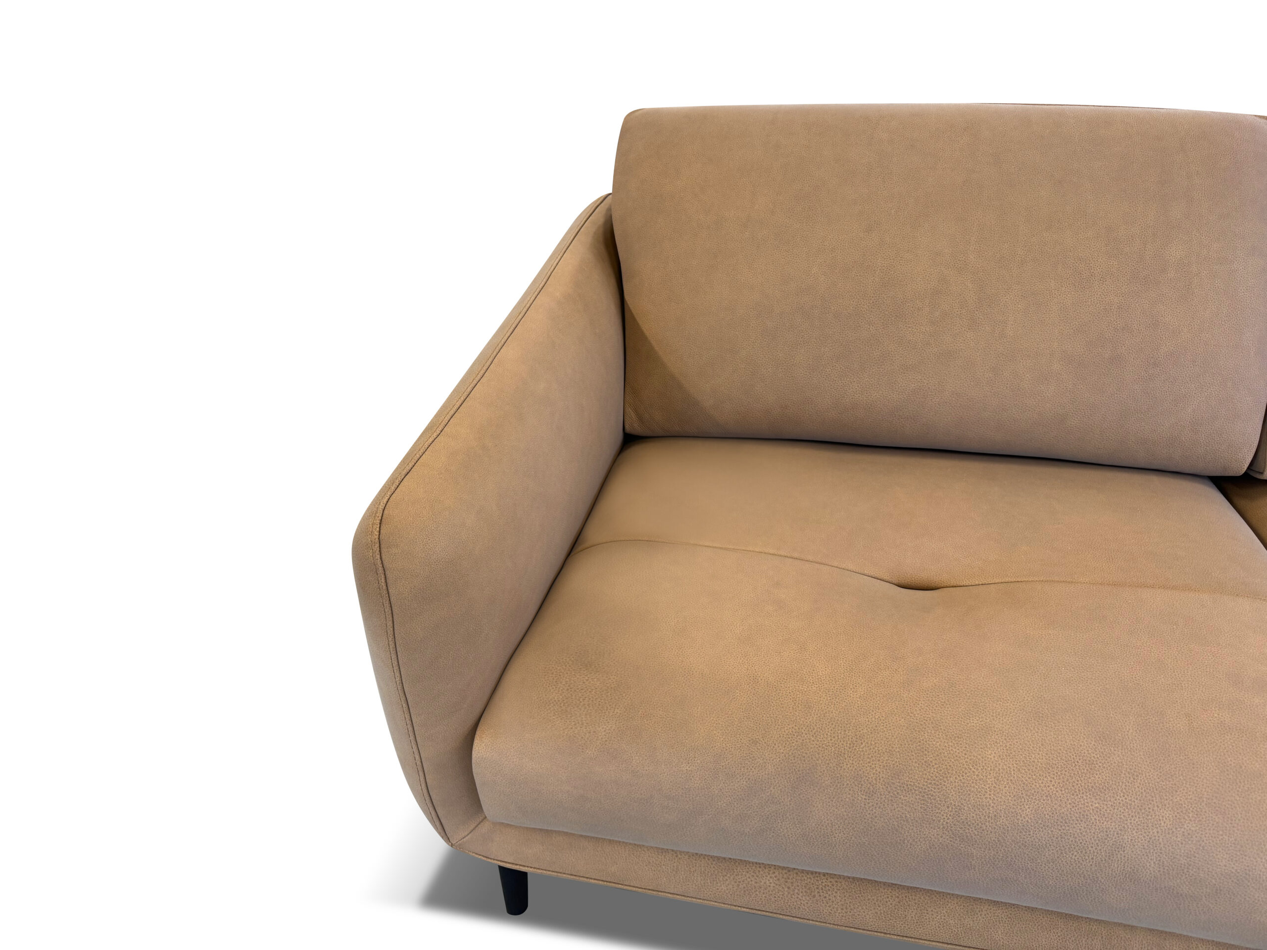 Divano ALKOVA di Rossini Sofas color beige, dettaglio di bracciolo, seduta e schienale