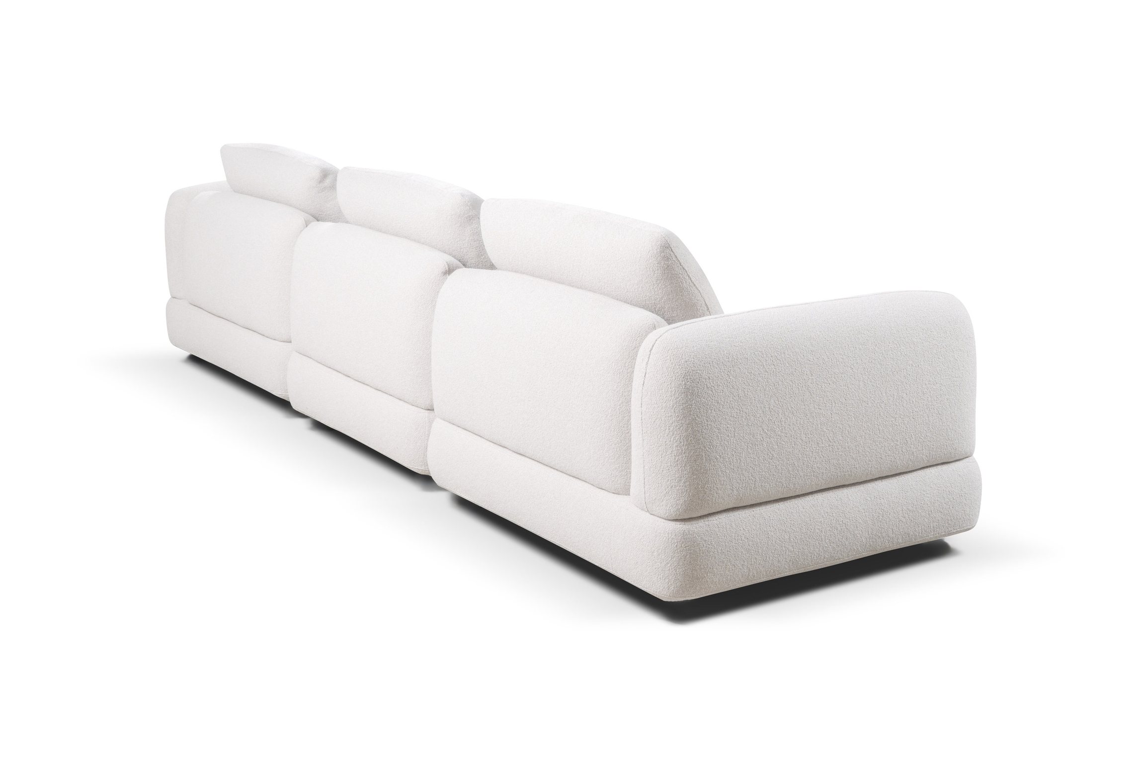 Divano COCOON Rossini Sofas bianco, vista posteriore di tre quarti