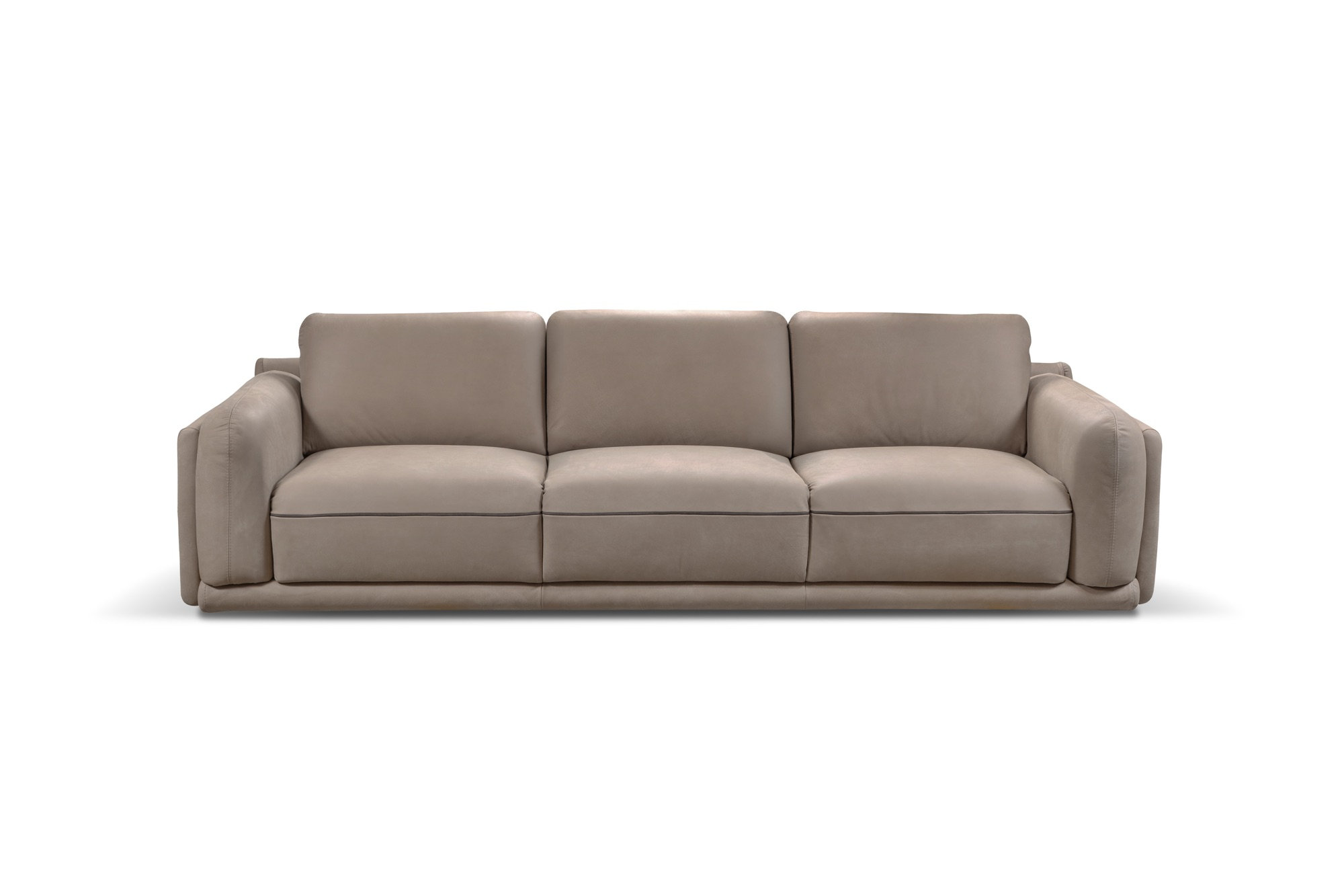 Divano ELBA Rossini Sofas a tre posti, vista frontale su sfondo bianco